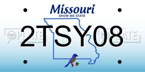 2TSY08 Missouri License Plate