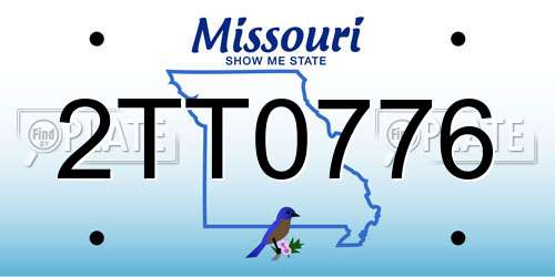 2TT0776 Missouri License Plate