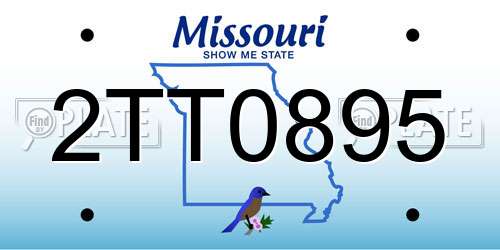 2TT0895 Missouri License Plate
