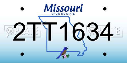 2TT1634 Missouri License Plate