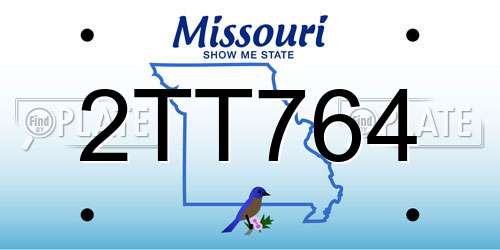 2TT764 Missouri License Plate