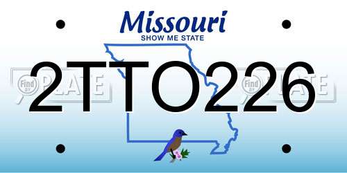 2TTO226 Missouri License Plate