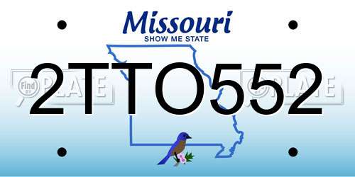 2TTO552 Missouri License Plate