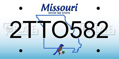 2TTO582 Missouri License Plate