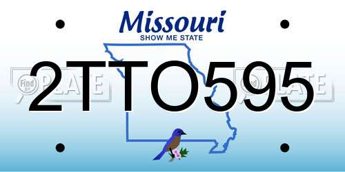 2TTO595 Missouri License Plate