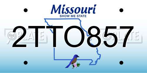 2TTO857 Missouri License Plate