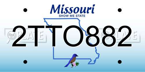 2TTO882 Missouri License Plate