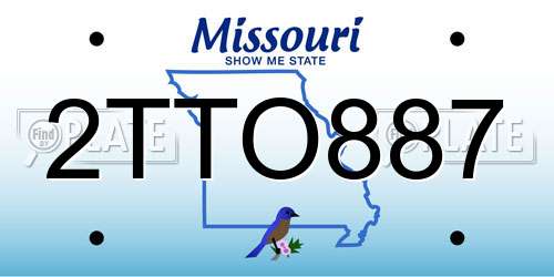 2TTO887 Missouri License Plate