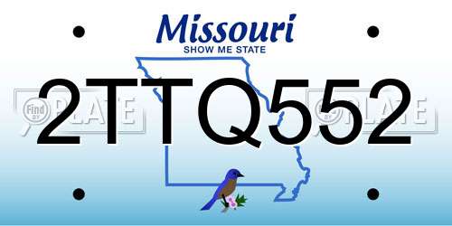 2TTQ552 Missouri License Plate