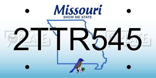 2TTR545 Missouri License Plate