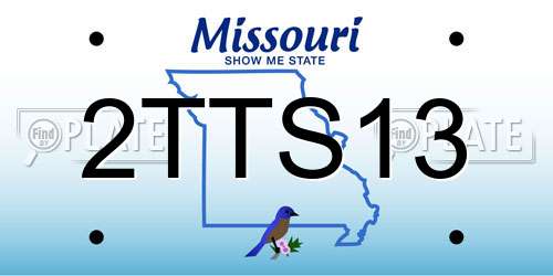 2TTS13 Missouri License Plate