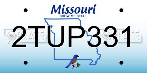 2TUP331 Missouri License Plate