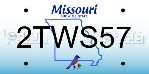2TWS57 Missouri License Plate