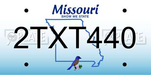 2TXT440 Missouri License Plate