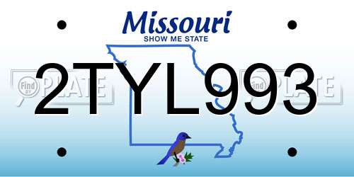 2TYL993 Missouri License Plate