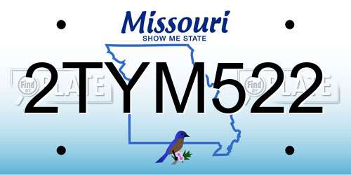 2TYM522 Missouri License Plate