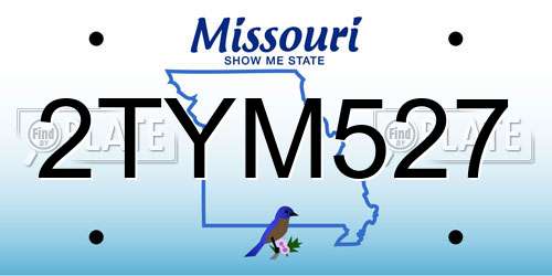 2TYM527 Missouri License Plate