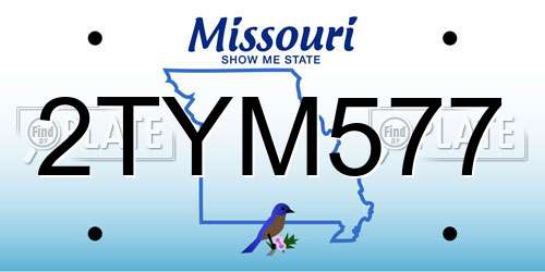 2TYM577 Missouri License Plate