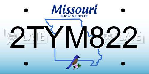 2TYM822 Missouri License Plate