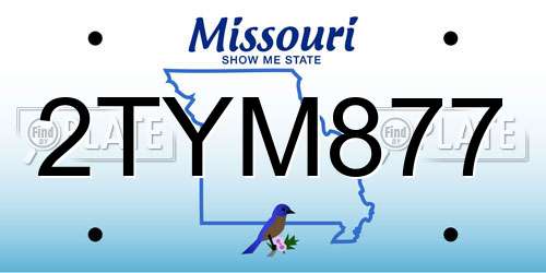 2TYM877 Missouri License Plate