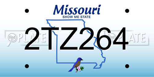 2TZ264 Missouri License Plate
