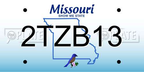 2TZB13 Missouri License Plate