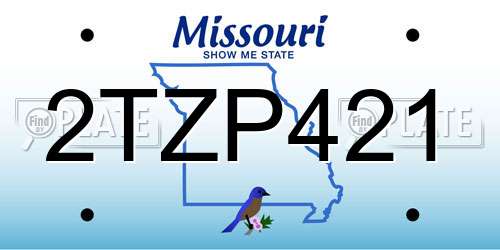 2TZP421 Missouri License Plate
