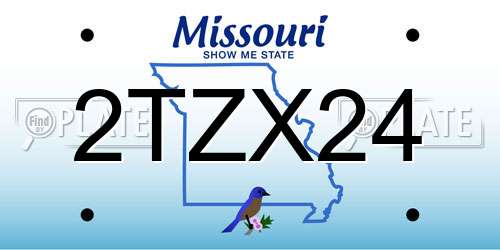 2TZX24 Missouri License Plate