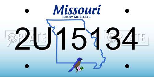 2U15134 Missouri License Plate