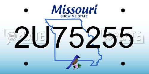 2U75255 Missouri License Plate