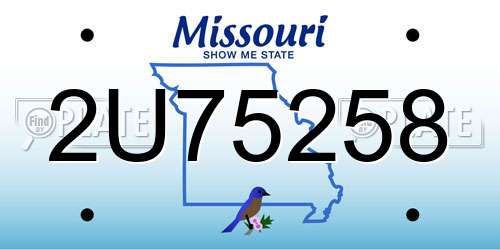 2U75258 Missouri License Plate