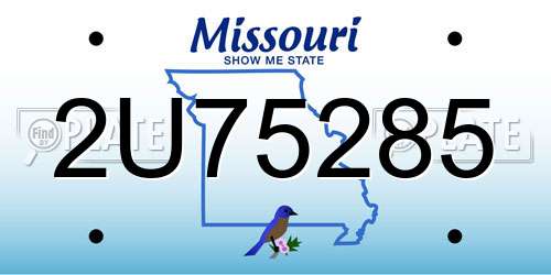 2U75285 Missouri License Plate