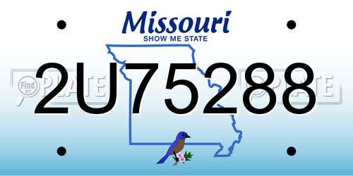 2U75288 Missouri License Plate