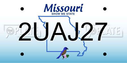 2UAJ27 Missouri License Plate