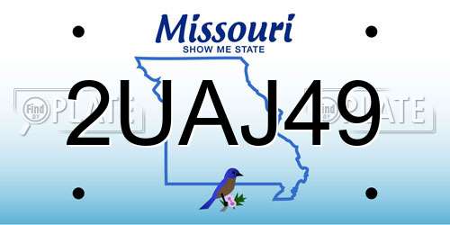 2UAJ49 Missouri License Plate