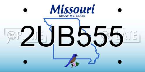 2UB555 Missouri License Plate