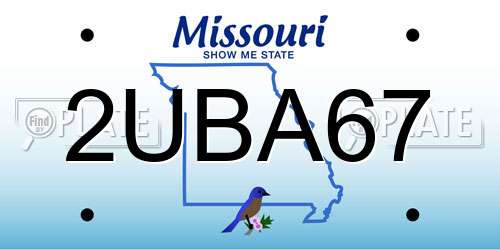 2UBA67 Missouri License Plate
