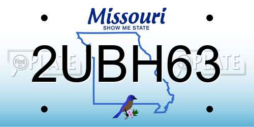 2UBH63 Missouri License Plate