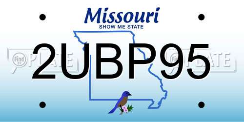 2UBP95 Missouri License Plate