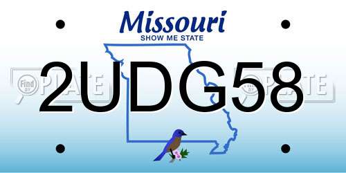 2UDG58 Missouri License Plate