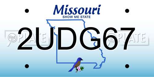 2UDG67 Missouri License Plate