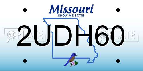2UDH60 Missouri License Plate