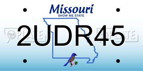 2UDR45 Missouri License Plate