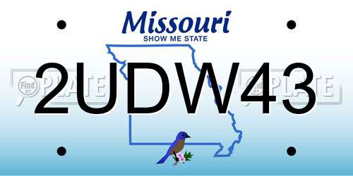 2UDW43 Missouri License Plate