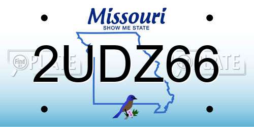 2UDZ66 Missouri License Plate