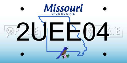 2UEE04 Missouri License Plate