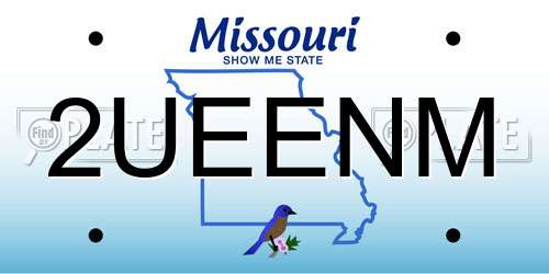 2UEENM Missouri License Plate
