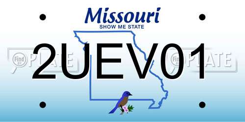 2UEV01 Missouri License Plate