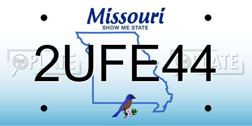 2UFE44 Missouri License Plate