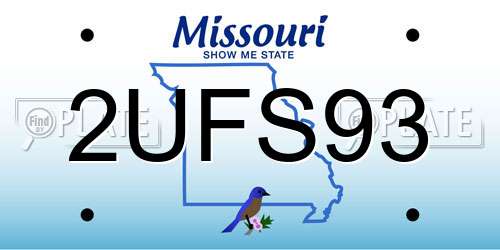 2UFS93 Missouri License Plate